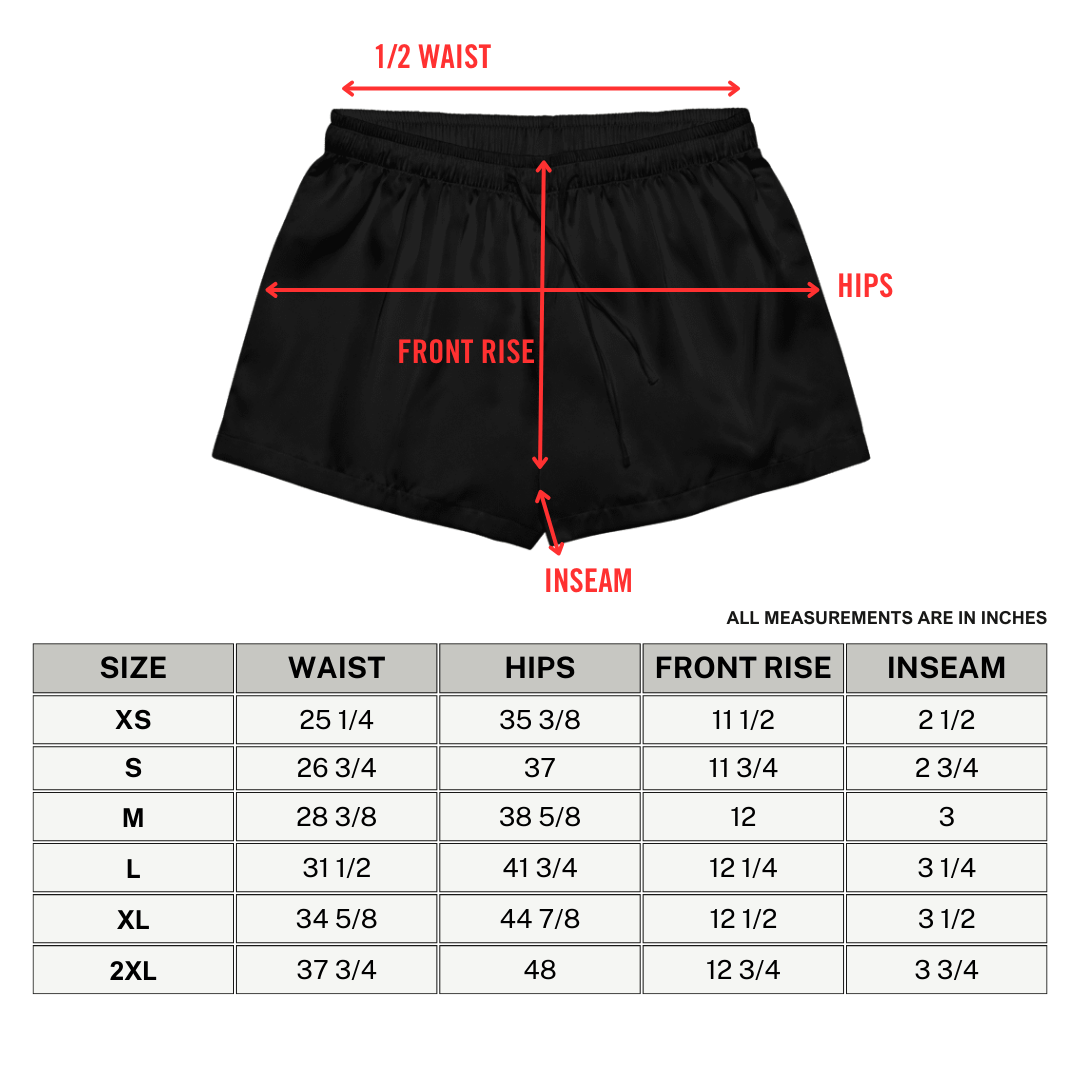 Neon traditional silky pajama shorts by Goth Cloth Co. featuring vibrant neon colors and a smooth, lightweight silk fabric.