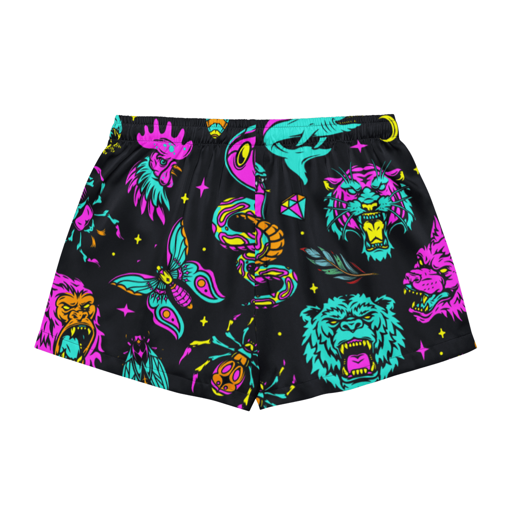 Neon traditional silky pajama shorts by Goth Cloth Co. with a vibrant color and smooth fabric, perfect for comfortable sleepwear.