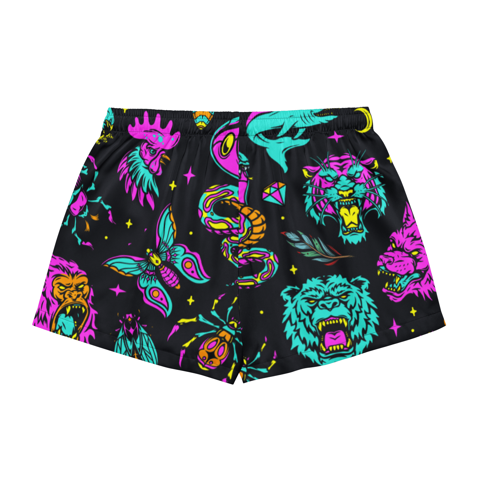 Neon traditional silky pajama shorts by Goth Cloth Co. with a vibrant color and smooth fabric, perfect for comfortable sleepwear.
