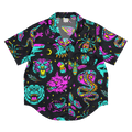 Neon traditional silky pajama top by Goth Cloth Co. featuring vibrant neon colors and a comfortable, lightweight design.