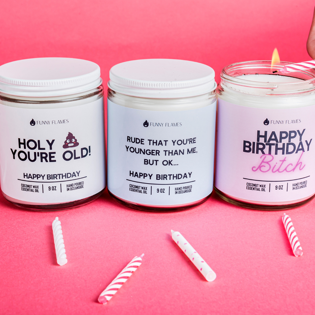 Happy Birthday Bitch - Funny Birthday Cake Candle - Blackthorn 31