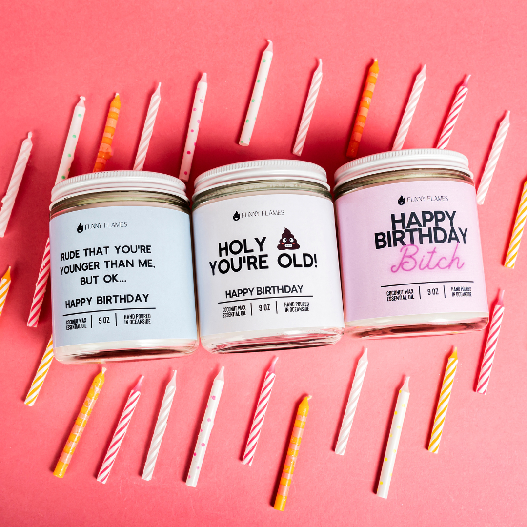 Happy Birthday Bitch - Funny Birthday Cake Candle - Blackthorn 31