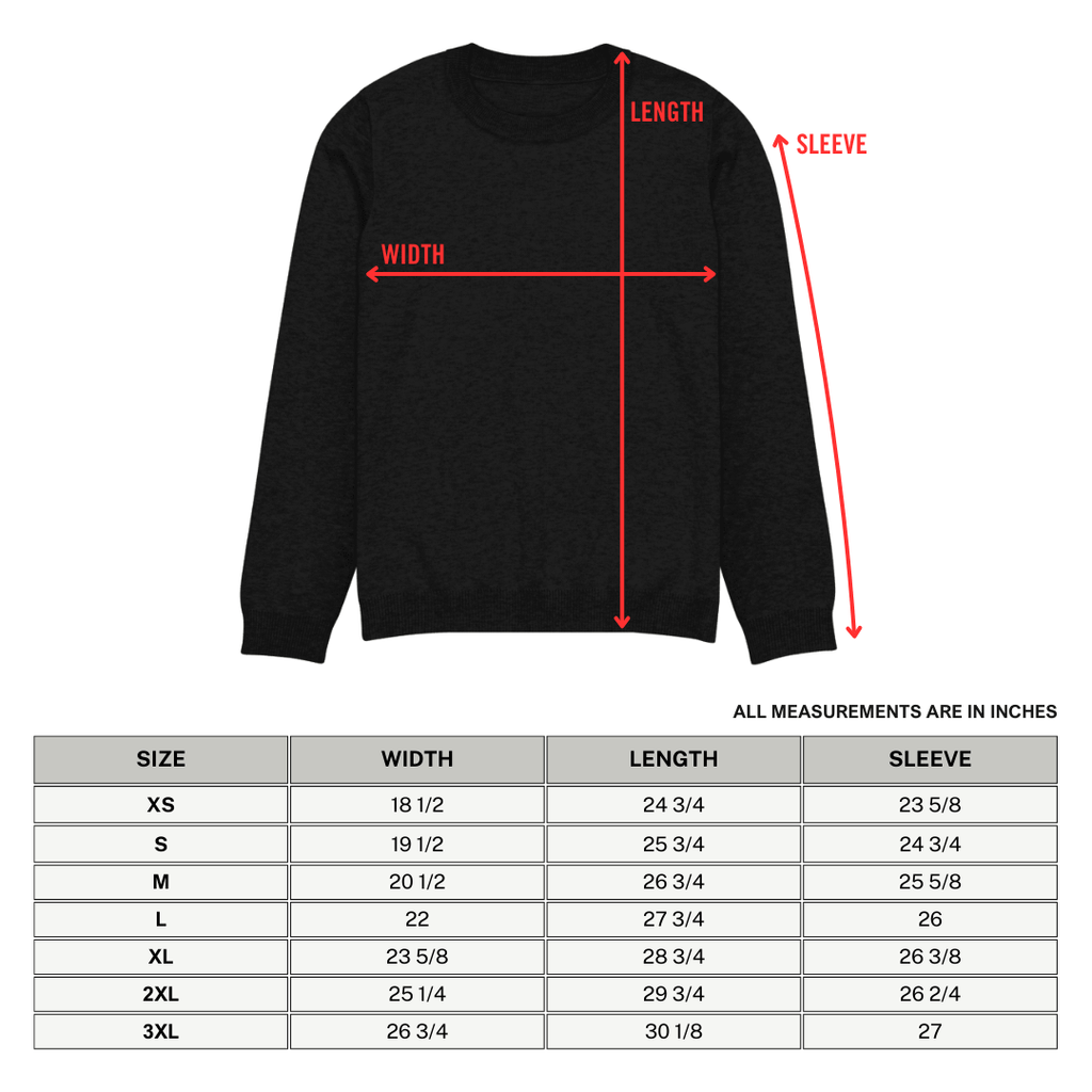 Skeleton Squad knit crew neck sweater by Goth Cloth Co., featuring a checkered knit pattern and casual crew neck design.