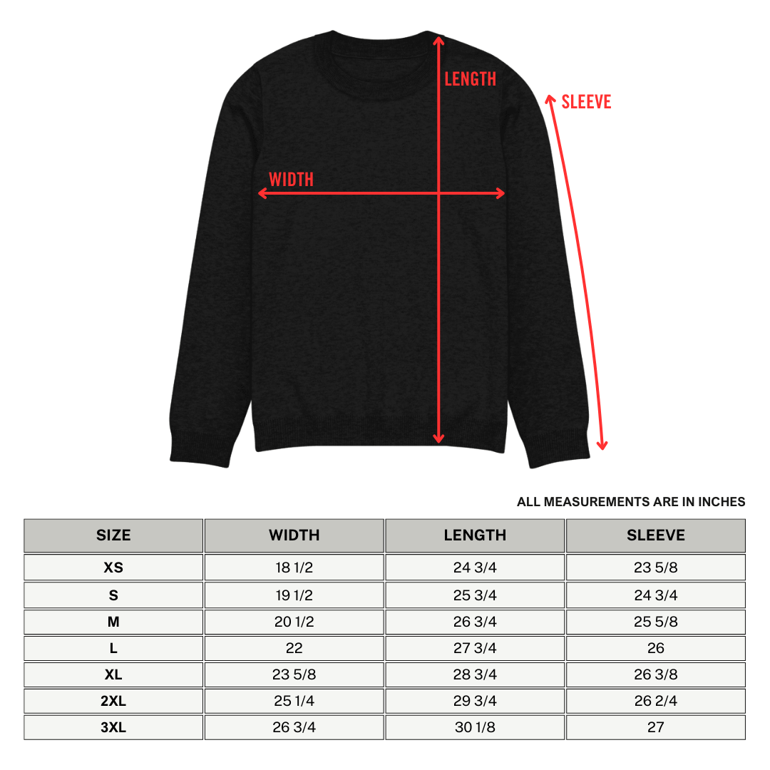 Skeleton Squad knit crew neck sweater by Goth Cloth Co., featuring a checkered knit pattern and casual crew neck design.
