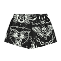 Old School Ink Silky Pajama Shorts by Goth Cloth Co. with vintage ink design and soft silky fabric for comfortable sleepwear