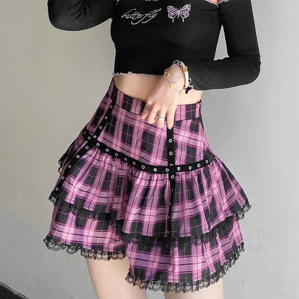 Lolita Plaid Mini Skirt – Gothic Harajuku - Blackthorn 31