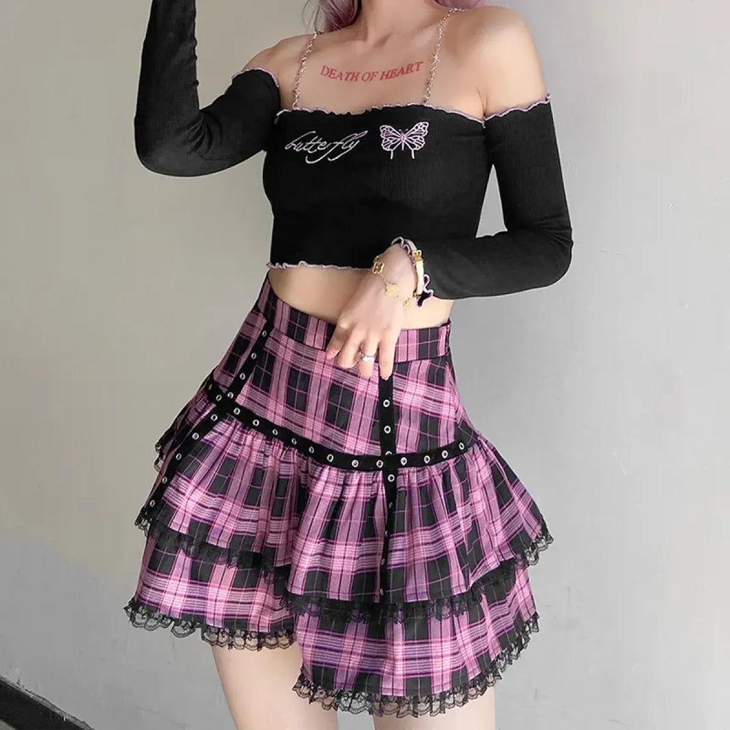 Lolita Plaid Mini Skirt – Gothic Harajuku - Blackthorn 31