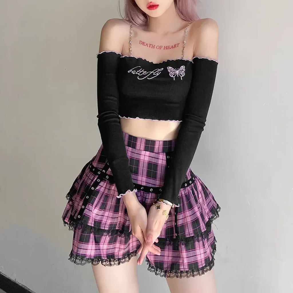 Lolita Plaid Mini Skirt – Gothic Harajuku - Blackthorn 31