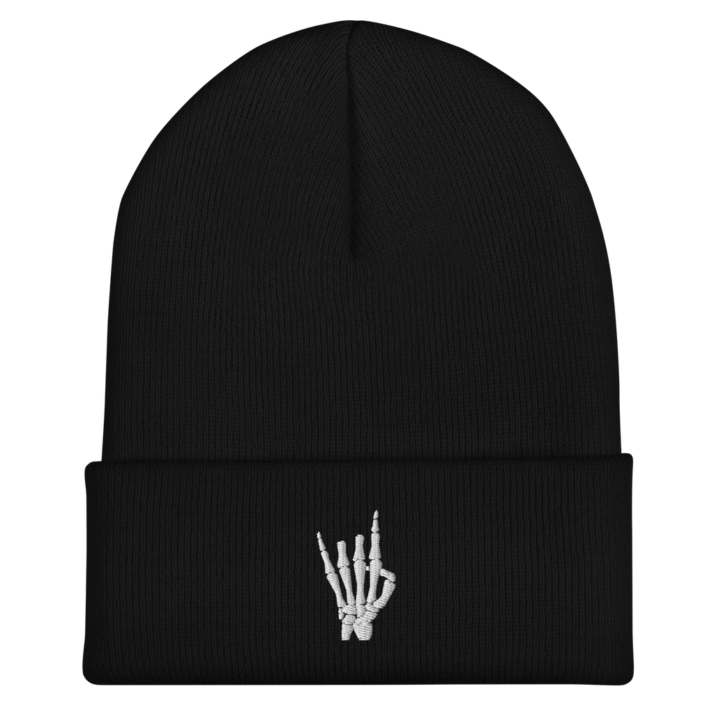 Rock On Skeleton Cuffed Beanie - Blackthorn 31