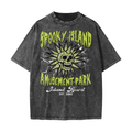 Spooky Island Amusement Park Snow Washed T-Shirt - Blackthorn 31