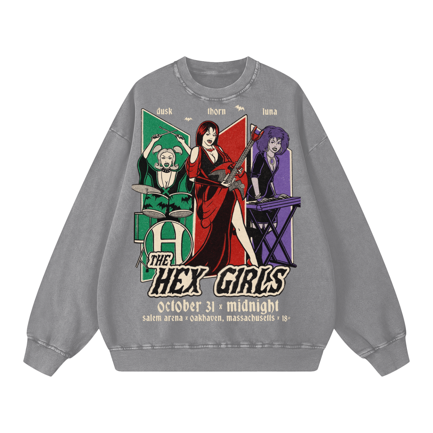 The Hex Girls Vintage Acid Wash Oversize Sweatshirt