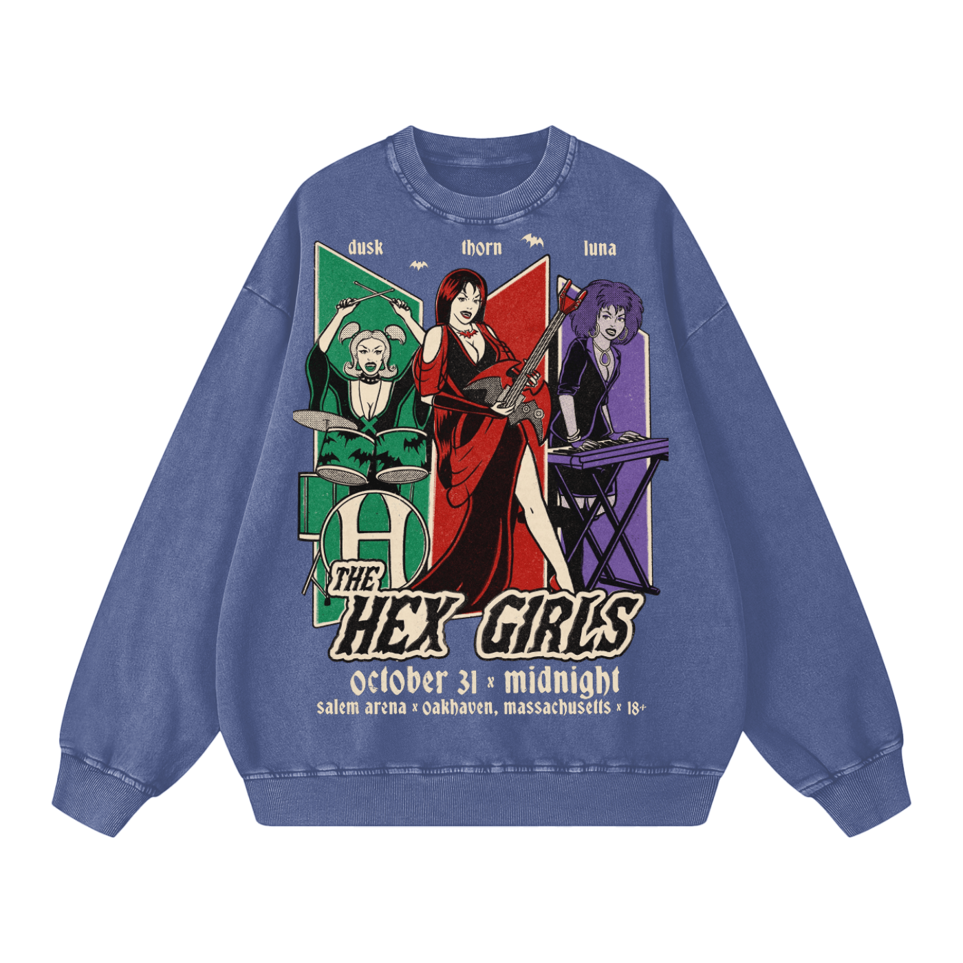 The Hex Girls Vintage Acid Wash Oversize Sweatshirt