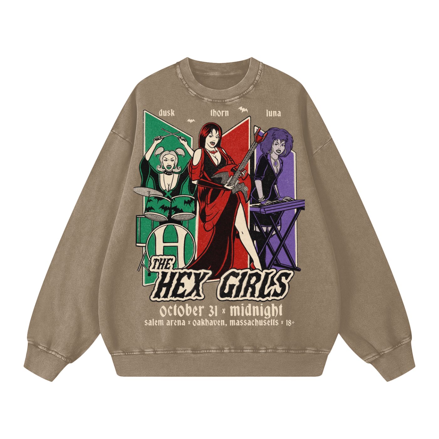 The Hex Girls Vintage Acid Wash Oversize Sweatshirt