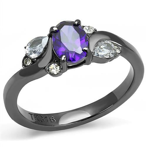 TK3169 - IP Light Black  (IP Gun) Stainless Steel Ring with AAA Grade - Blackthorn 31