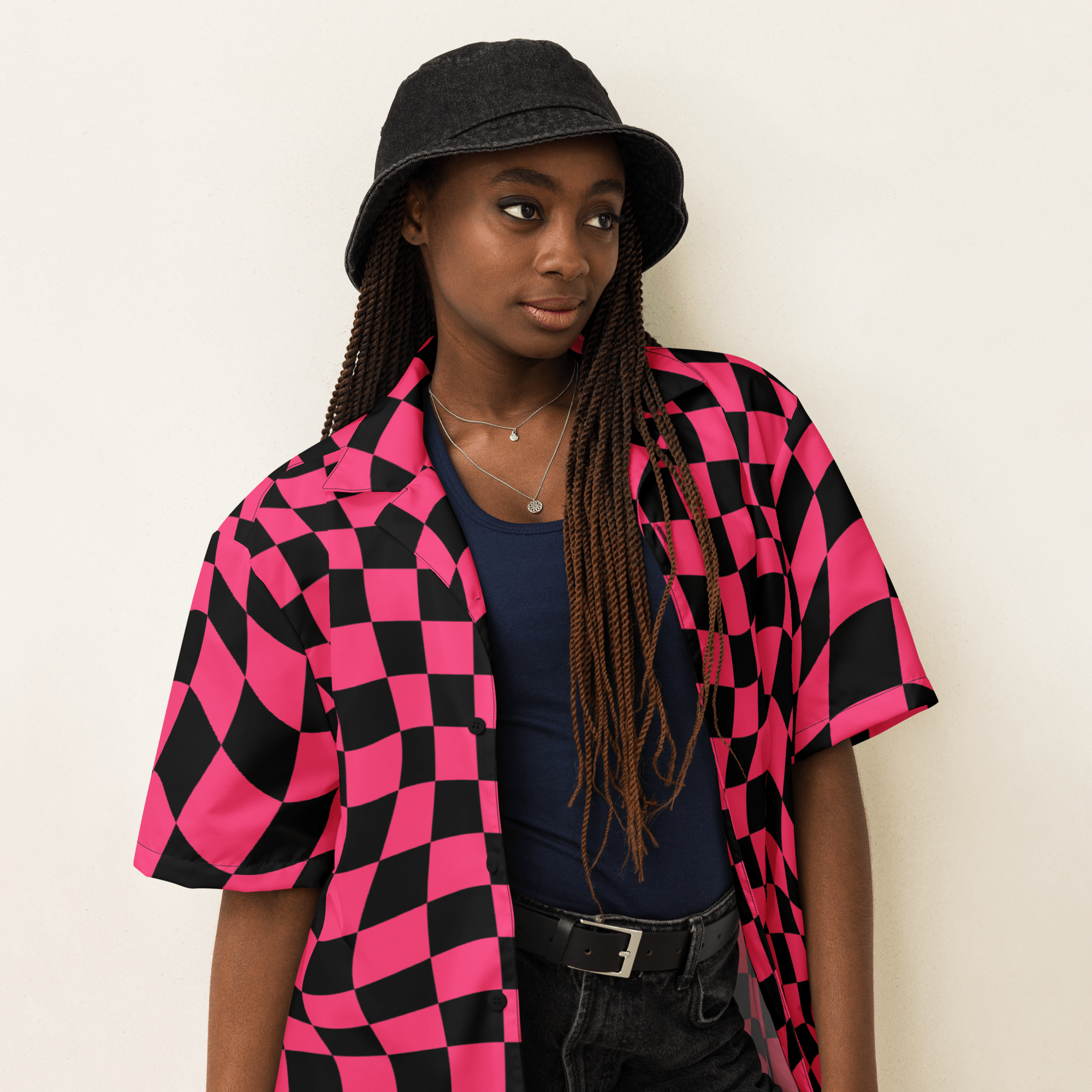 Twisted Tiles Checkerboard Button Up Shirt - Blackthorn 31