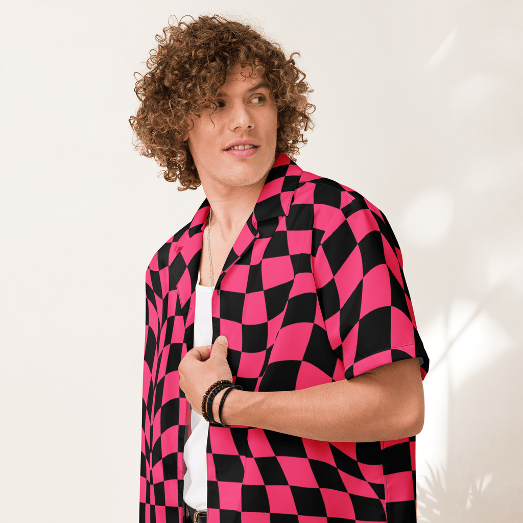 Twisted Tiles Checkerboard Button Up Shirt - Blackthorn 31