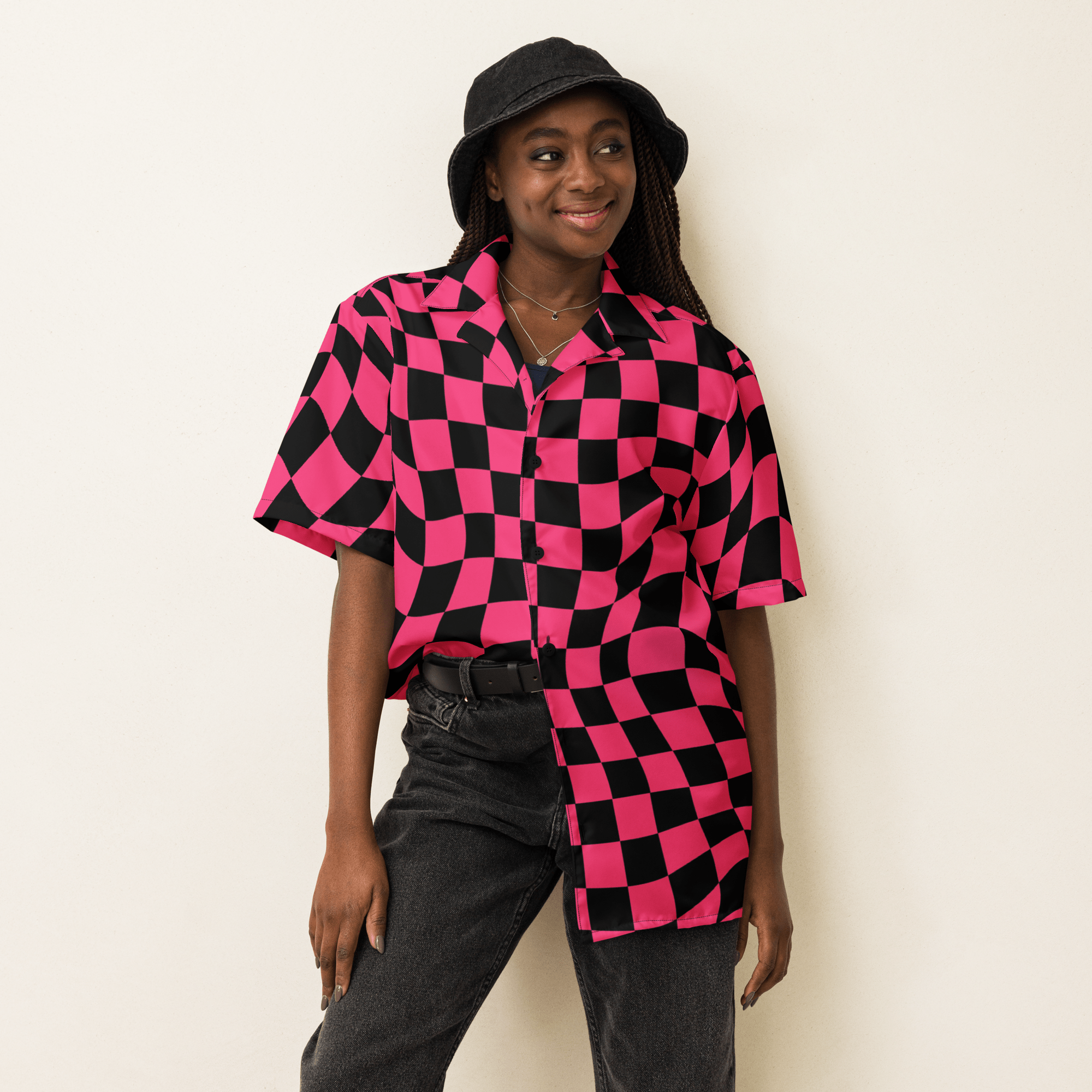Twisted Tiles Checkerboard Button Up Shirt - Blackthorn 31